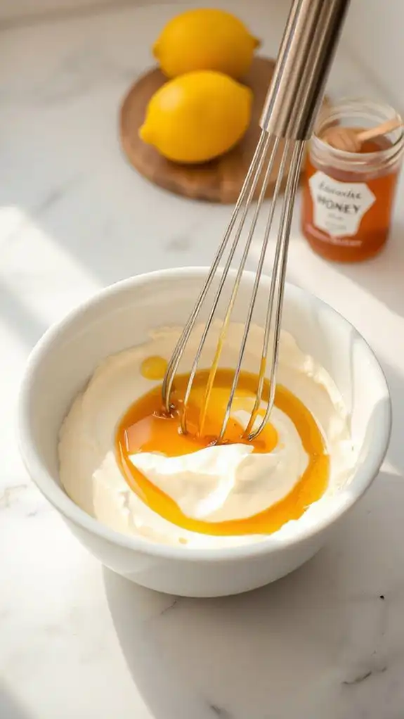 gently mix honey base