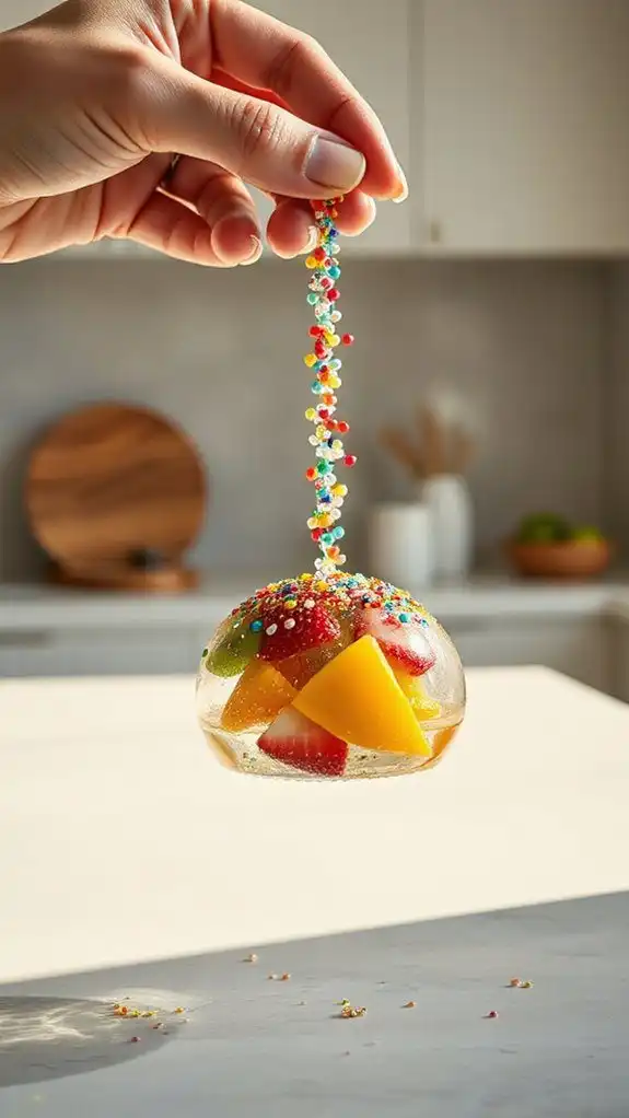 gently press colorful sprinkles gently press colorful sprinkles