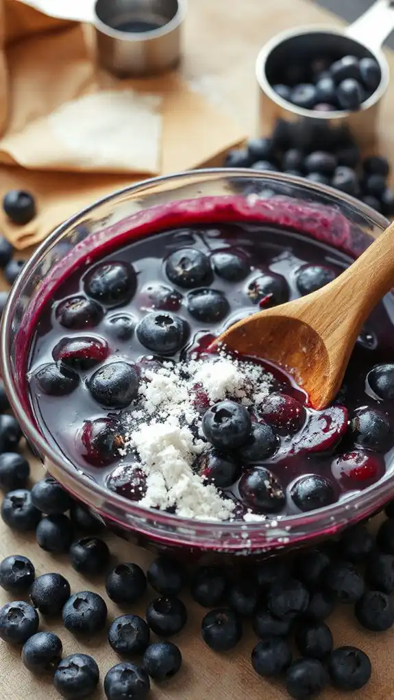 gently stir plump blueberries