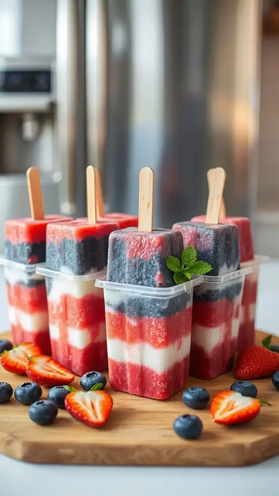 gently thaw patriotic popsicles