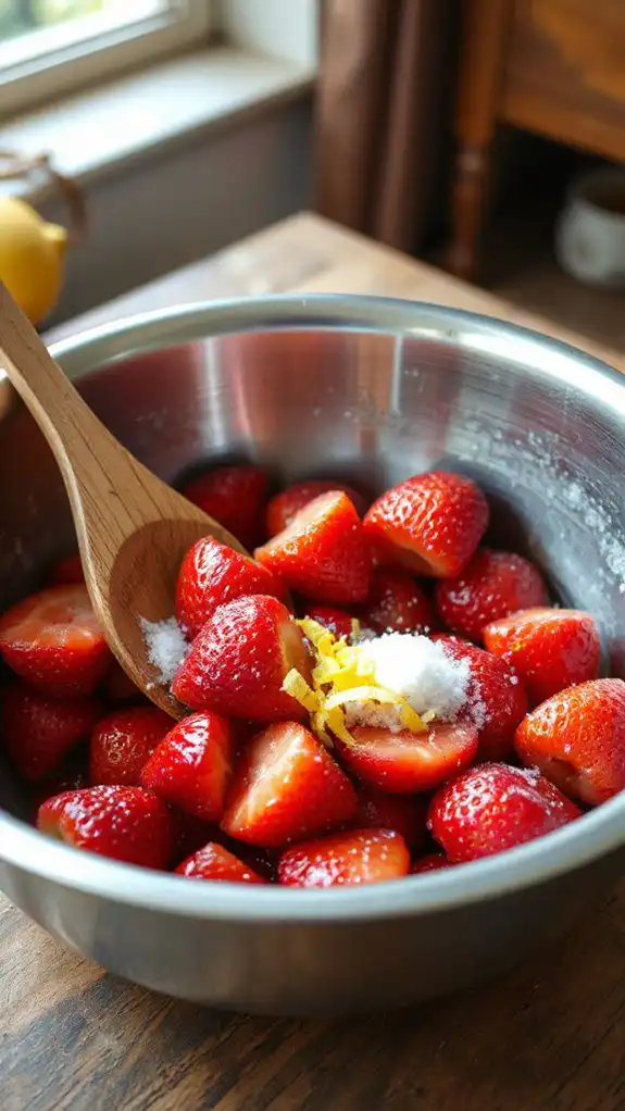 gently toss strawberry mixture