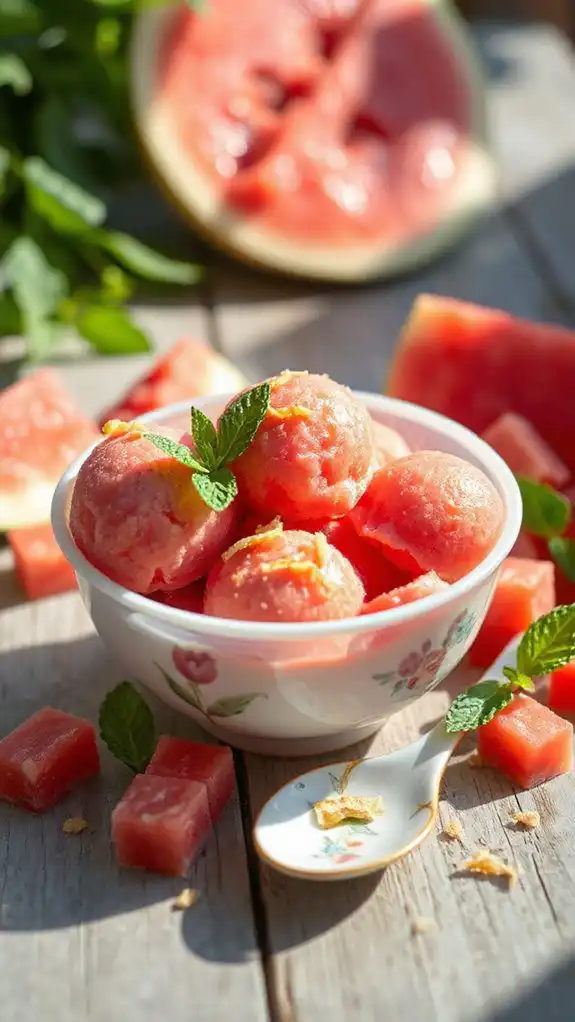 ginger infused watermelon summer sorbet