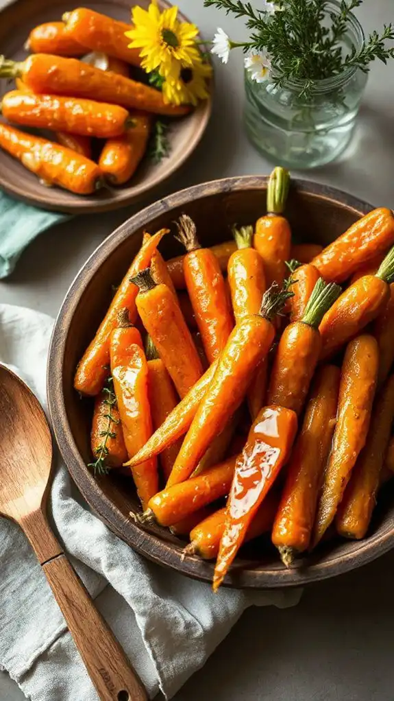 glaze carrots with mixture