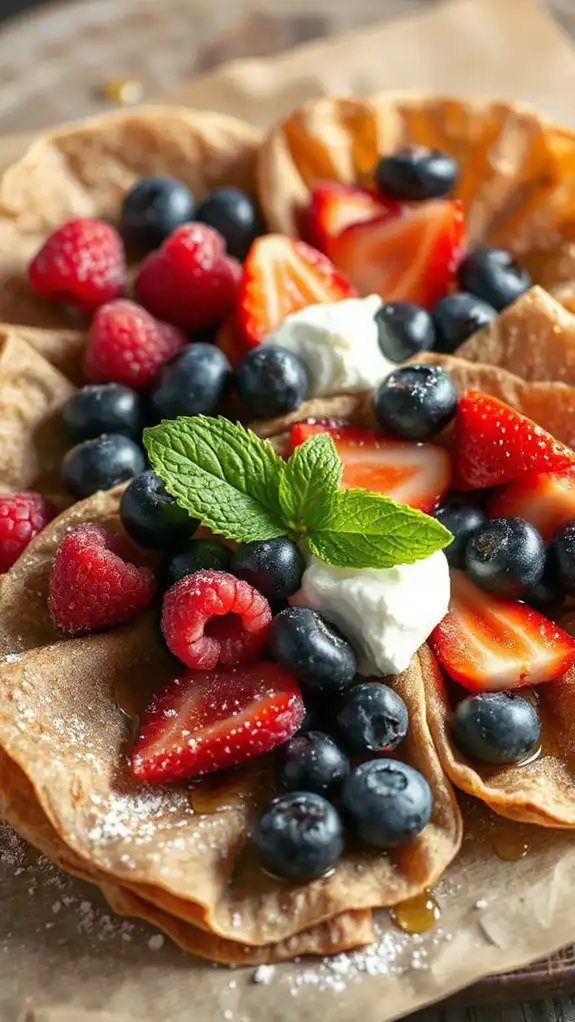 gluten free berry crepe dessert