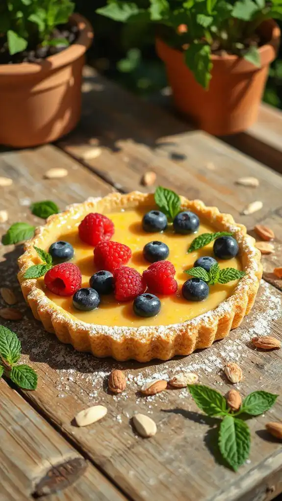 gluten free cornmeal almond tart