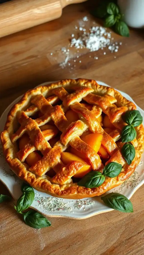 golden baked nectarine pie