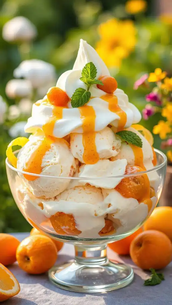 golden berry ice cream sundae