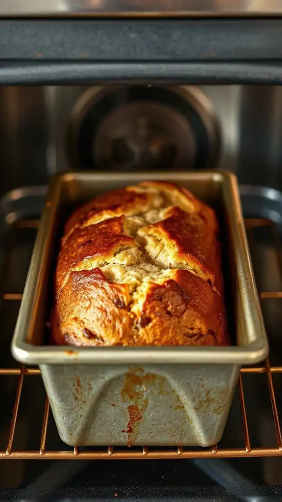 golden crusted loaf baking