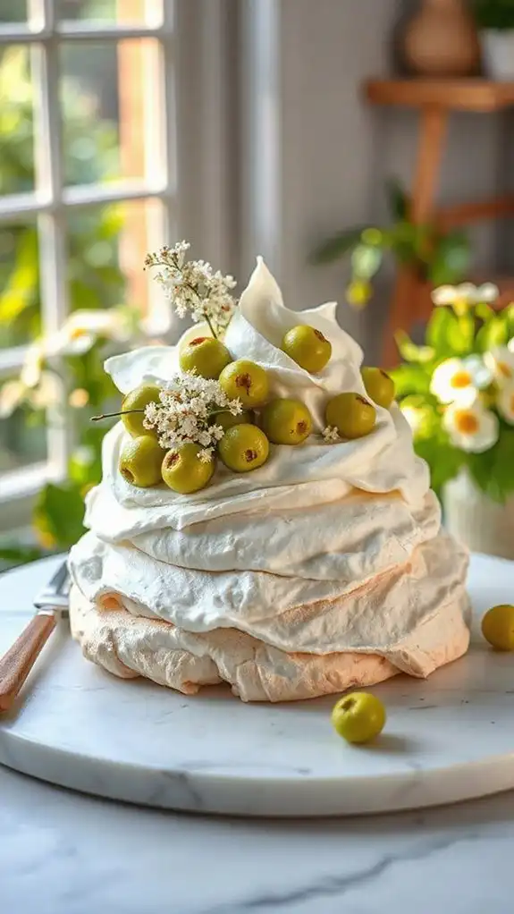 gooseberry elderflower pavlova delight