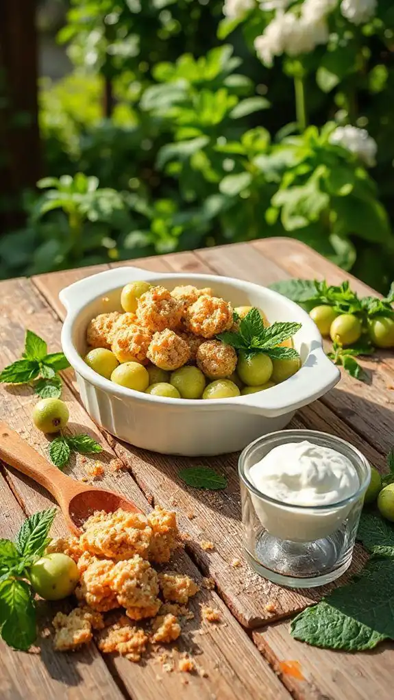 gooseberry mint dessert crumble