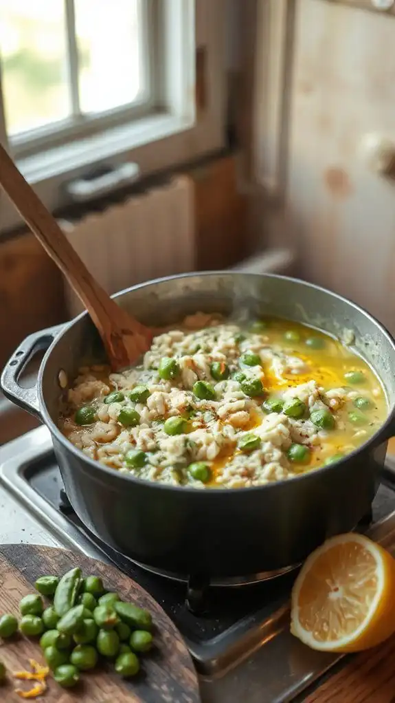 gradually add vegetable broth