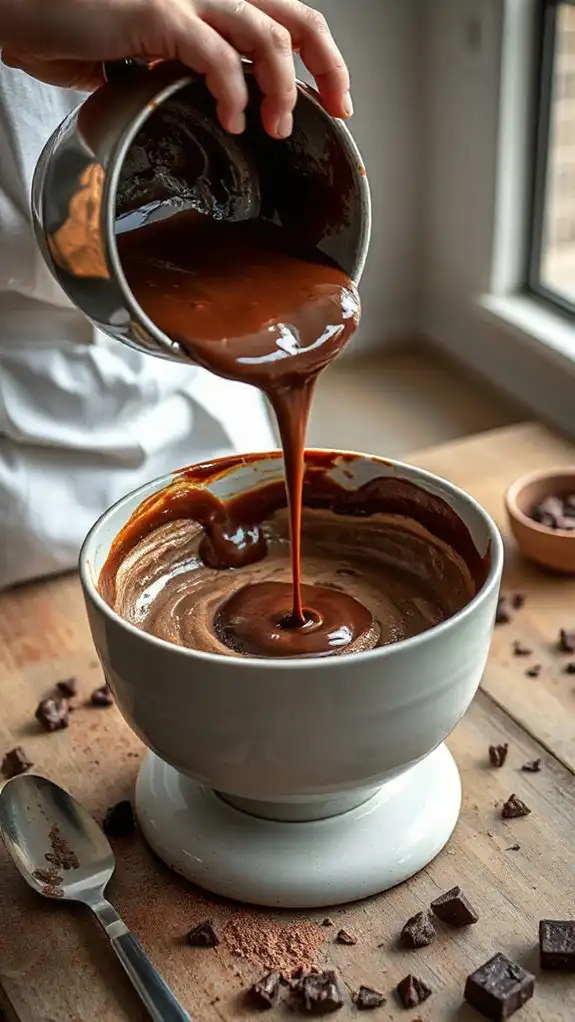 gradually fold chocolate mixture
