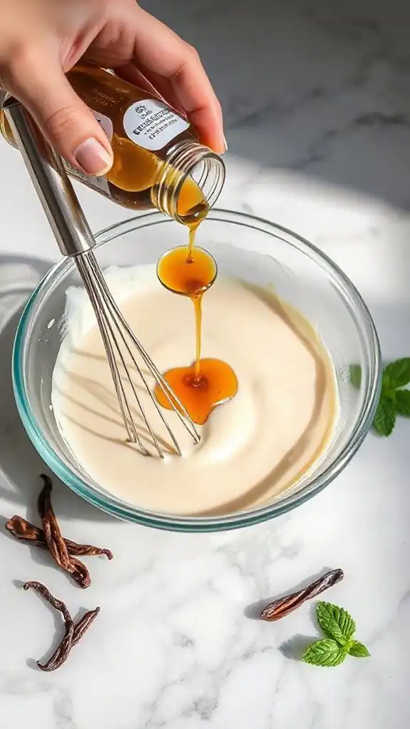 gradually mix in extracts