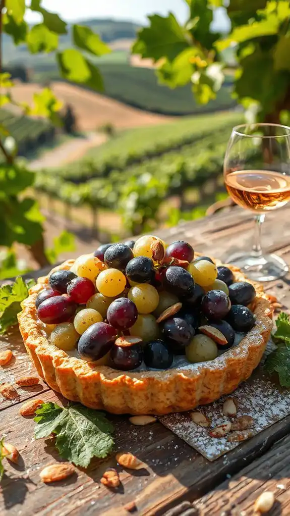 grape tart with almond crust