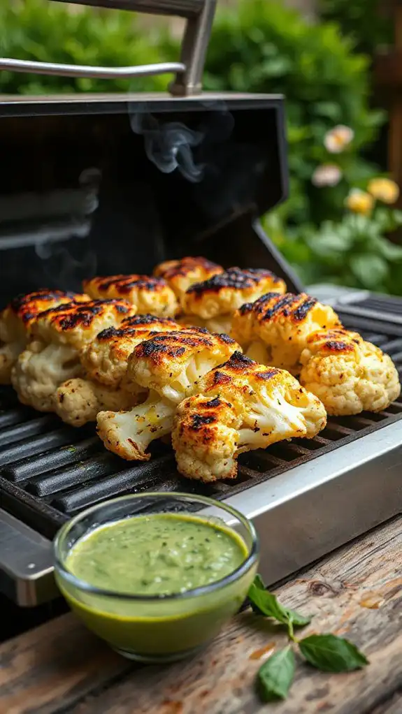grill cauliflower steak slices grill cauliflower steak slices