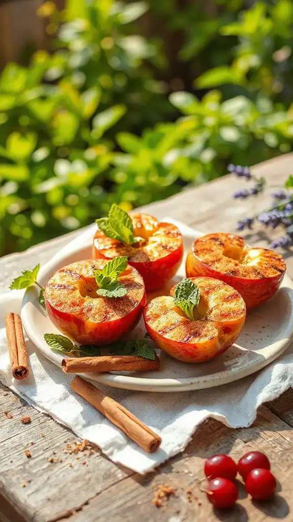 grilled apples with cinnamon sugar