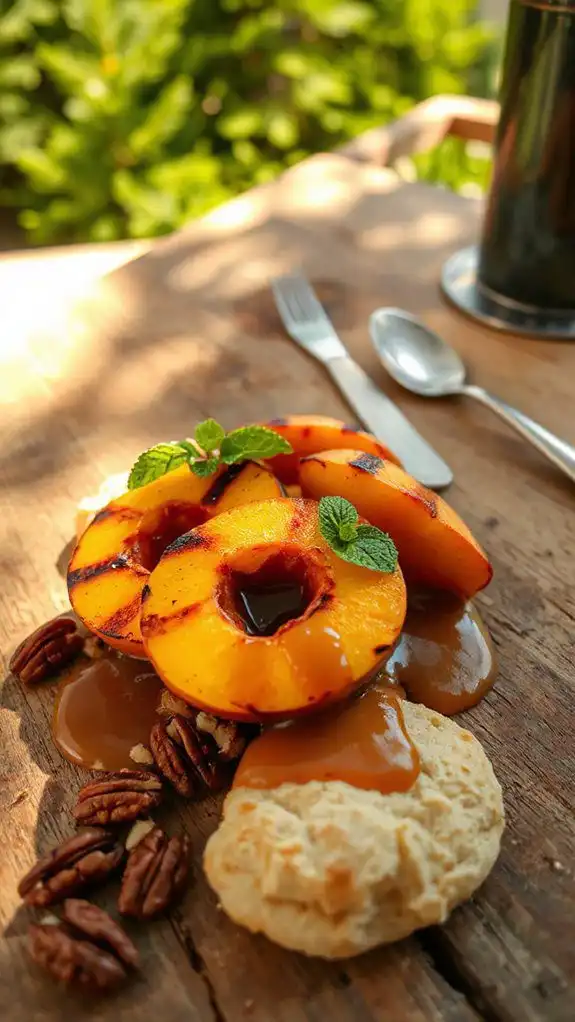 grilled bourbon peach delight