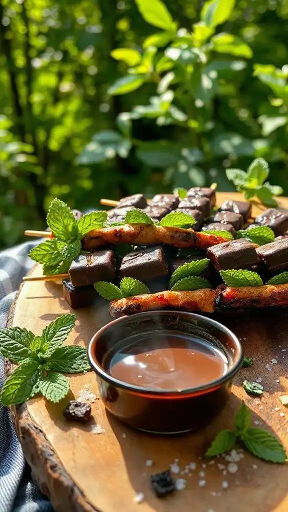 grilled chocolate mint skewers