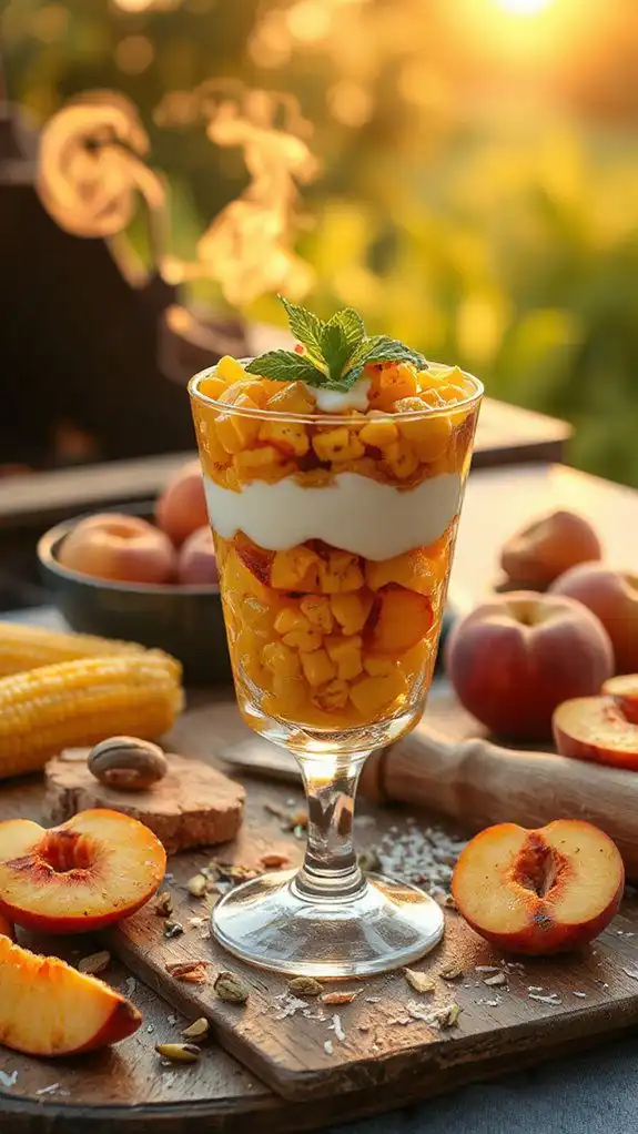 grilled corn peach parfait