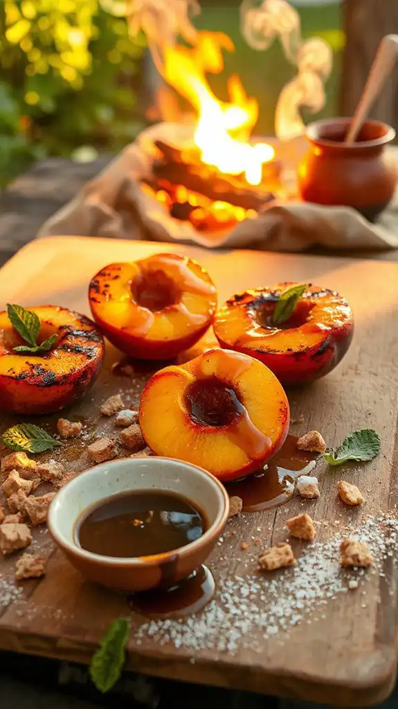 grilled peaches drizzled with honey grilled peaches drizzled with honey