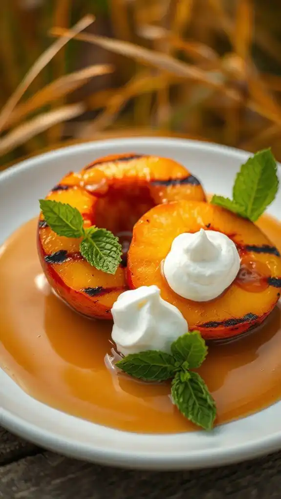 grilled peaches with caramel