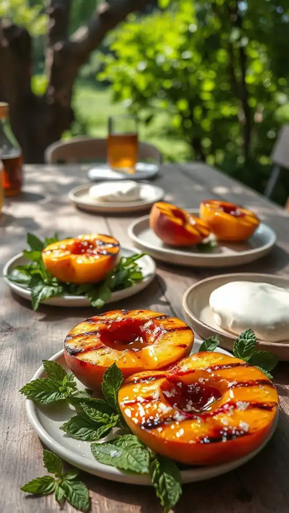 grilled peaches with honey