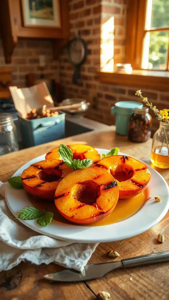 grilled peaches with honey