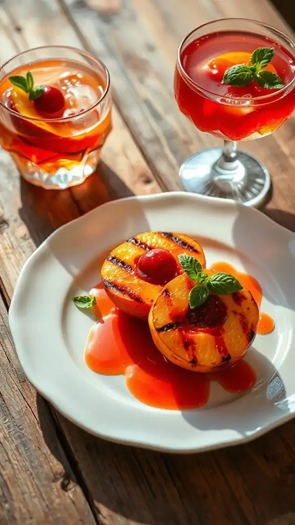 grilled peaches with kirsch grilled peaches with kirsch