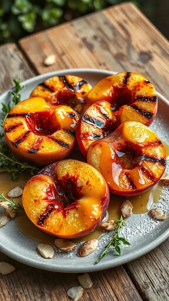 grilled peaches with tarragon drizzle