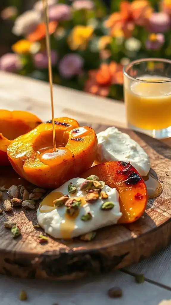 grilled peaches with yogurt