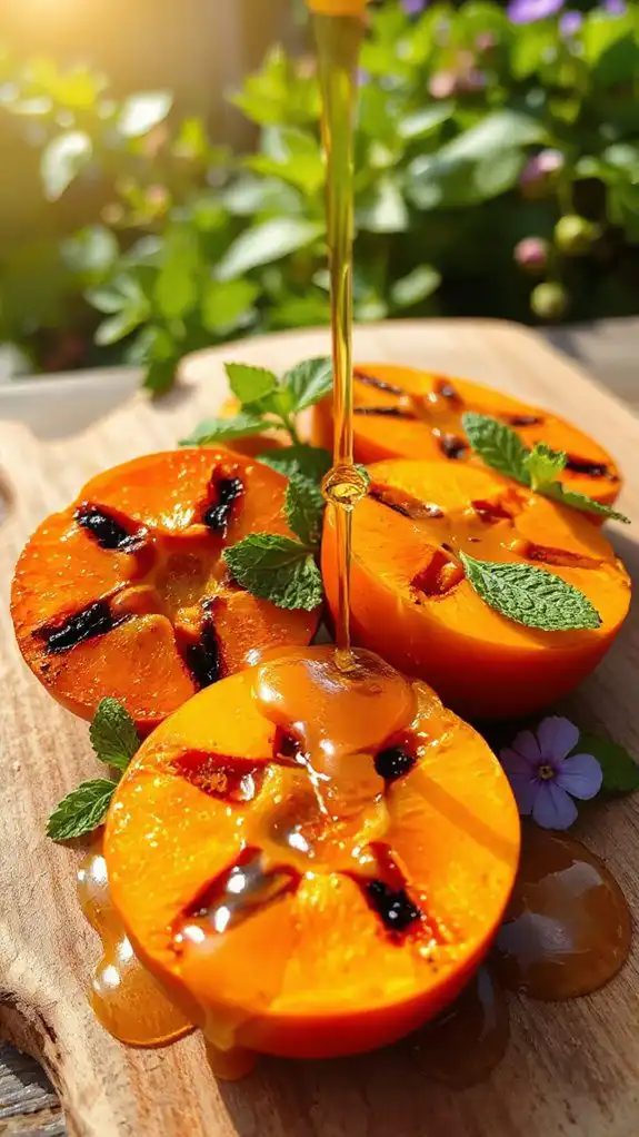 grilled persimmons with honey