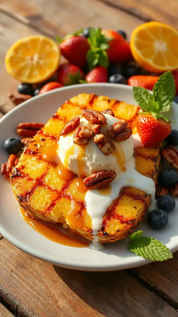grilled pineapple ice cream sundae