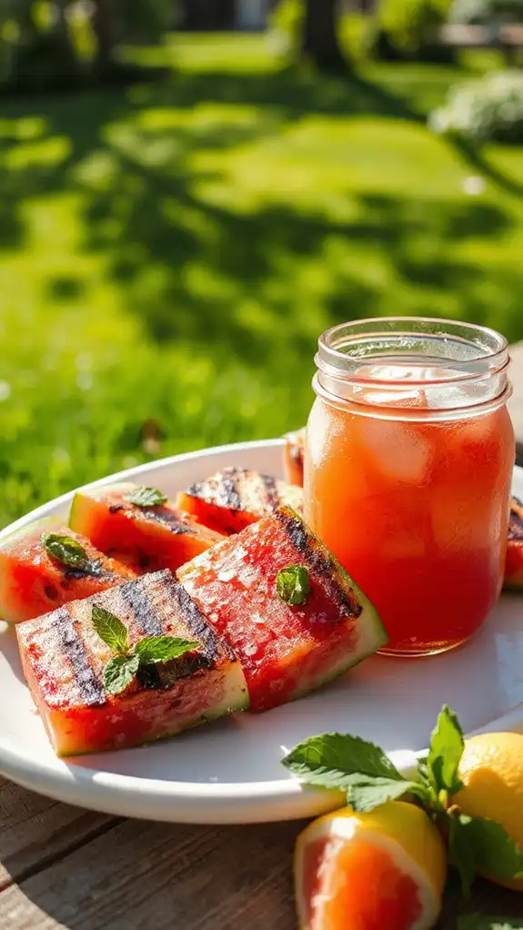 grilled smoky watermelon slices