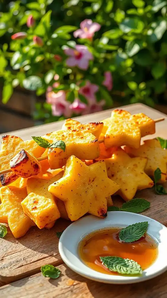 grilled starfruit dessert skewers grilled starfruit dessert skewers