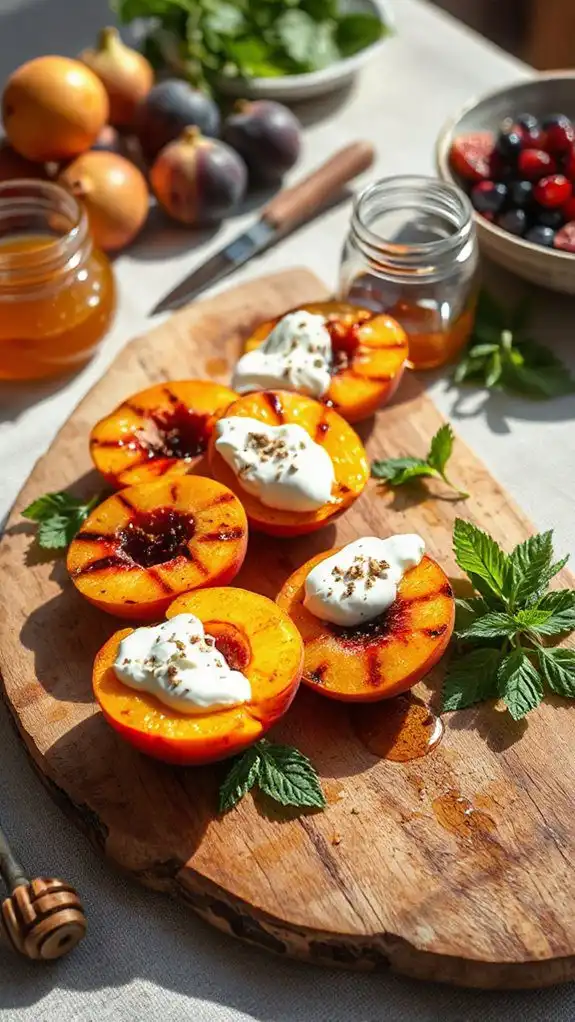grilled stone fruits dessert
