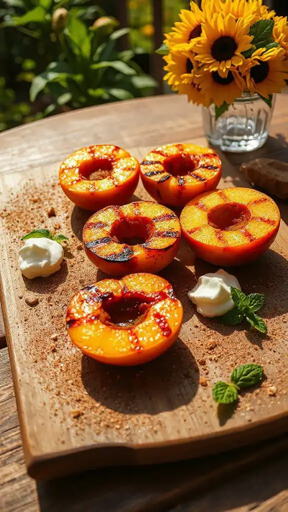 grilled summer gingerbread peaches