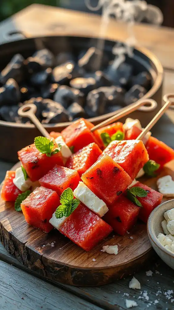 grilled watermelon with feta