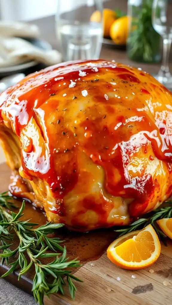 ham soaked in glaze