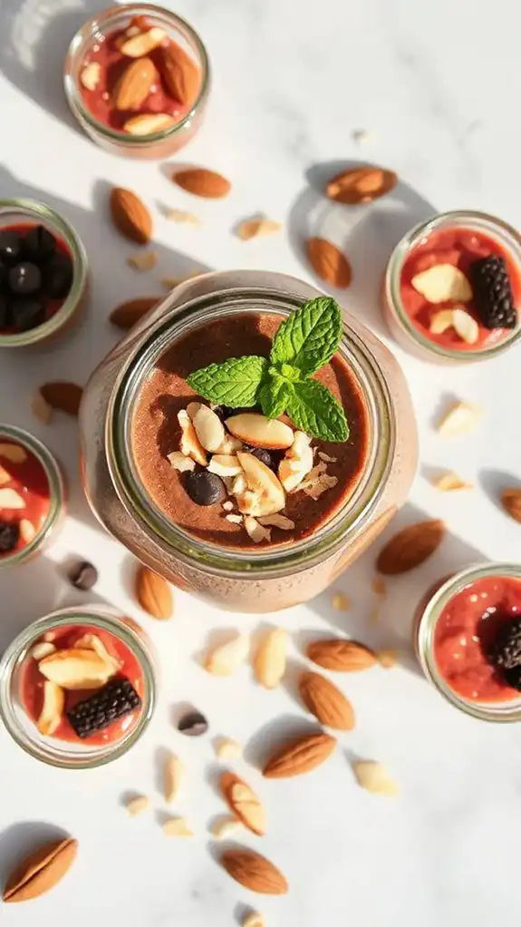 healthy almond joy pudding