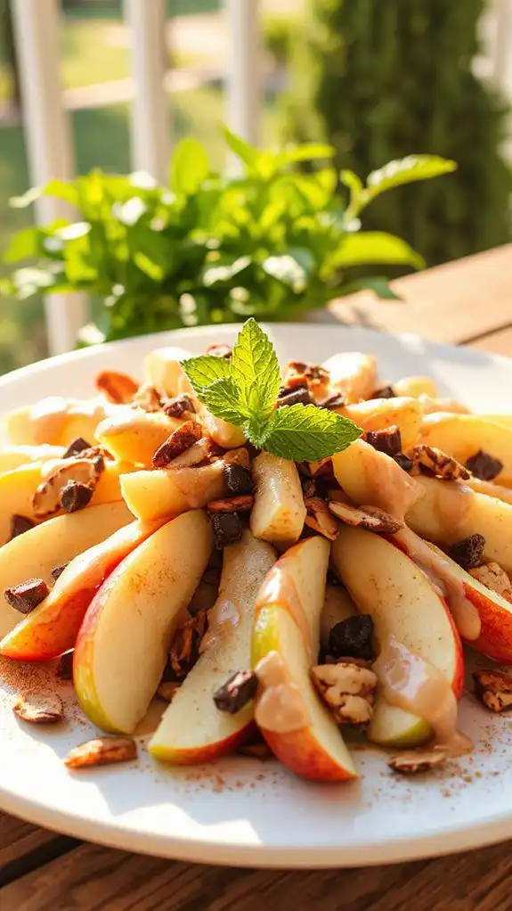 healthy apple and almond nachos