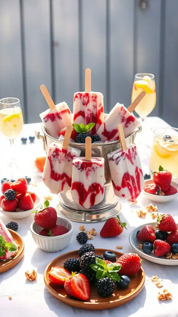 healthy berry yogurt popsicles