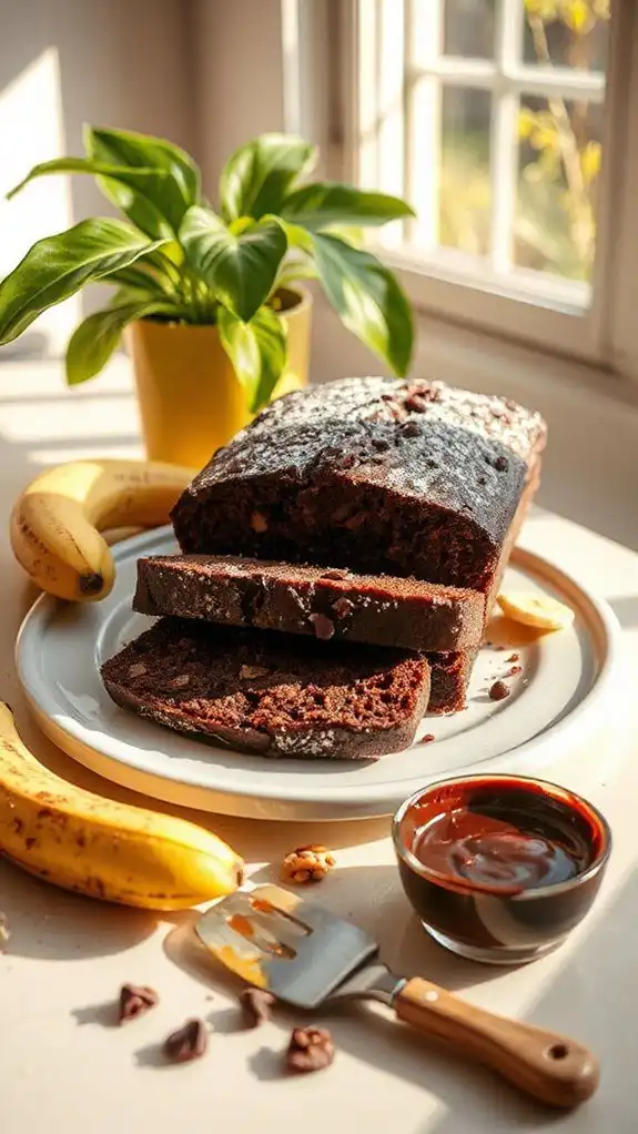 healthy chocolate banana bread