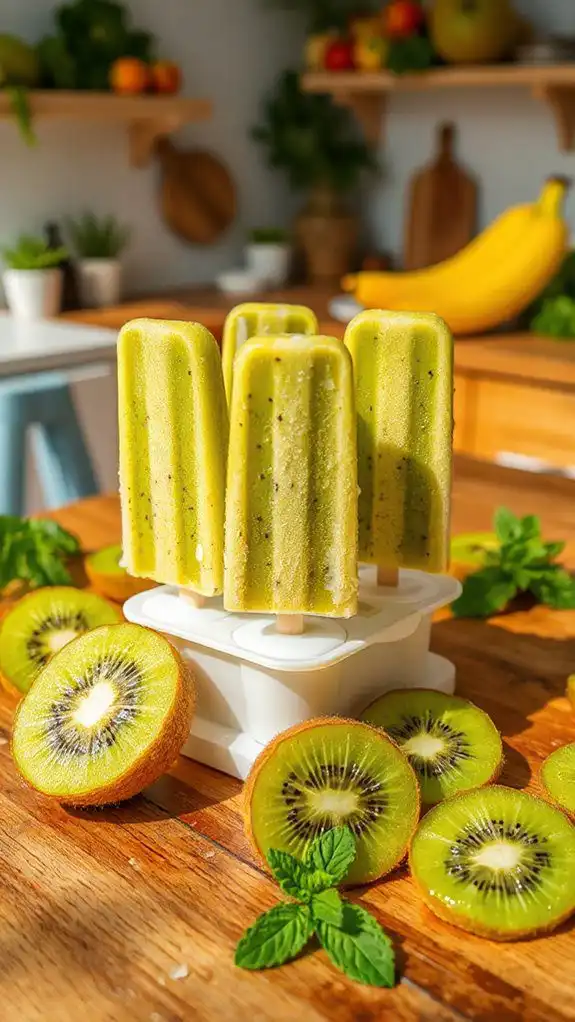healthy kiwi yogurt popsicles