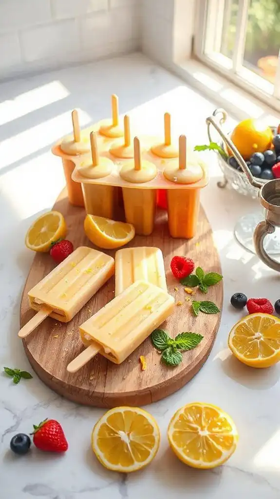 healthy lemon kefir popsicles