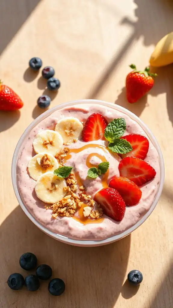 healthy strawberry banana bowl
