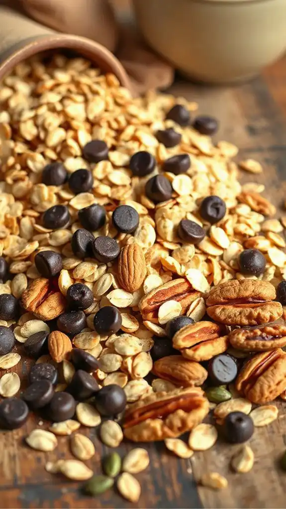 hearty oats chocolate nuts