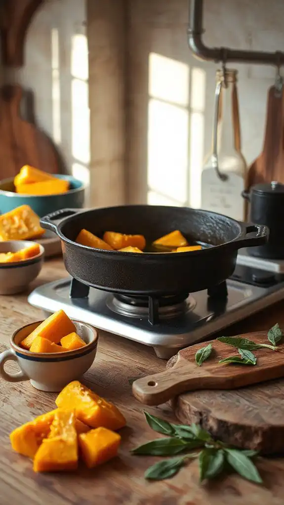 heat skillet to medium