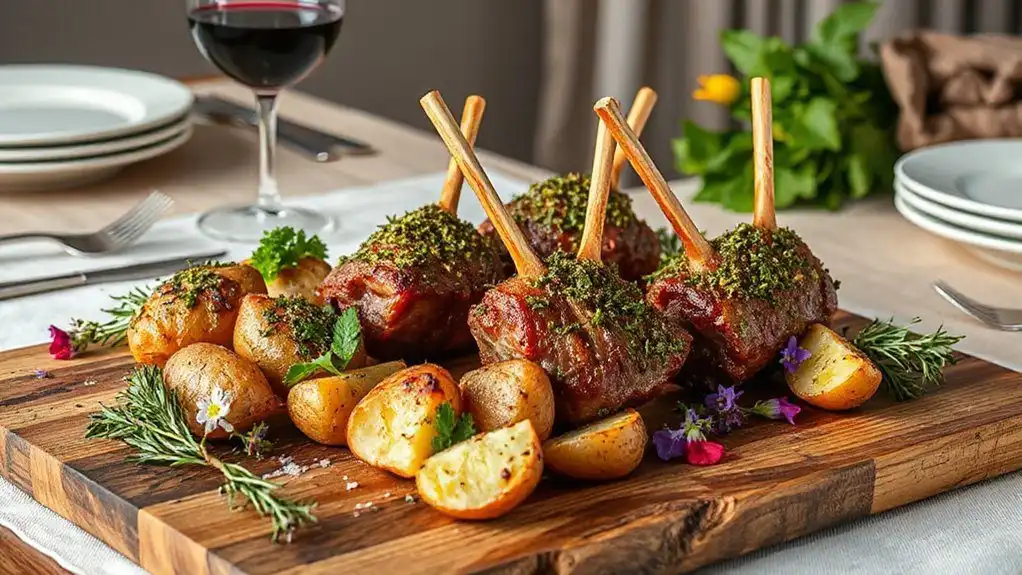 herb crusted lamb lollipops