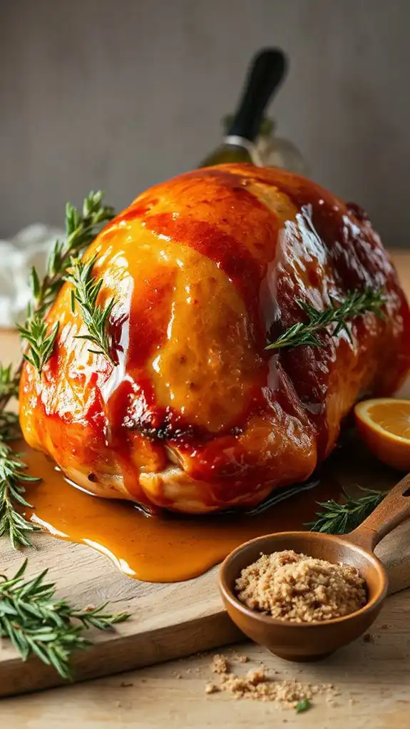 herb glazed ham preparation