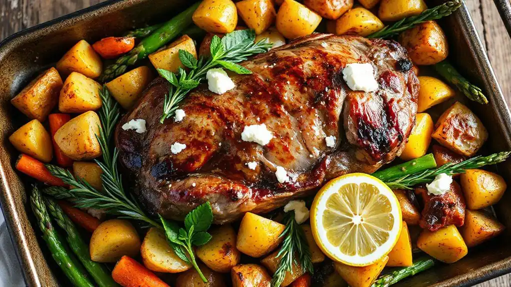 herb infused lemon feta lamb